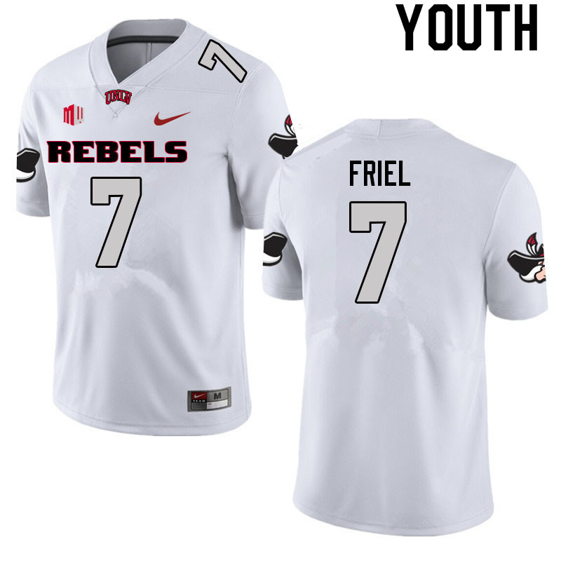 Youth #7 Cameron Friel UNLV Rebels College Football Jerseys Sale-White